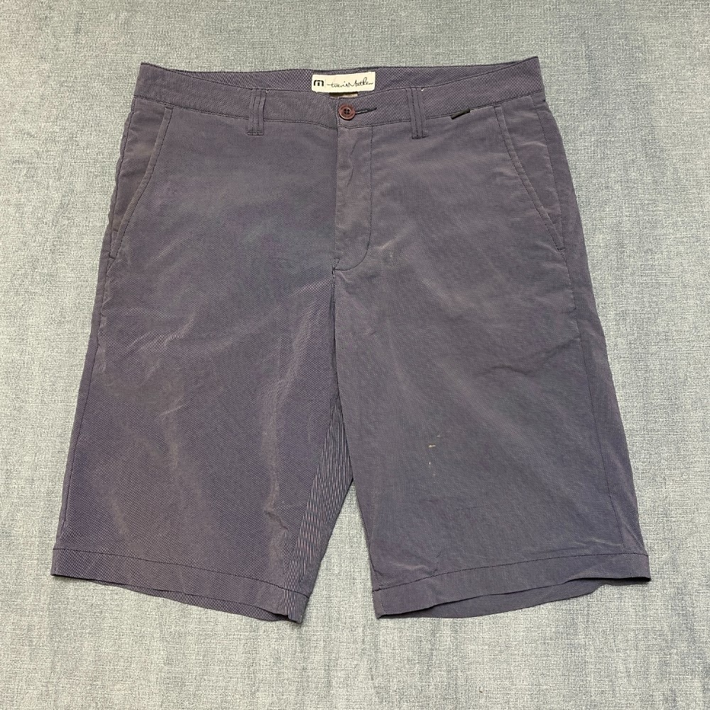 Travis Mathew Golf Shorts Mens 32 Gray Flat Front Slash Pockets Performance